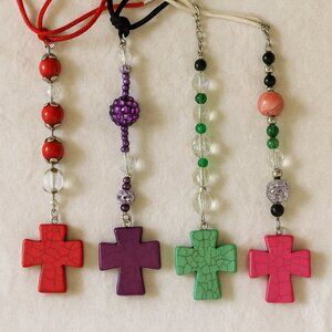 Cross Car Charm – Faith & Style– 4 Colors to choose from
